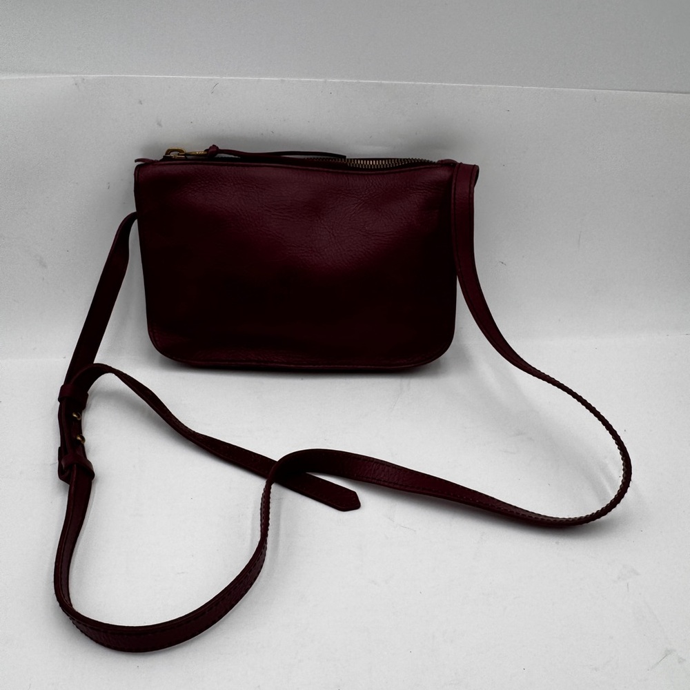 Madewell The Simple Women's Handbag Burgundy Leather Adjustable Crossbody Bag